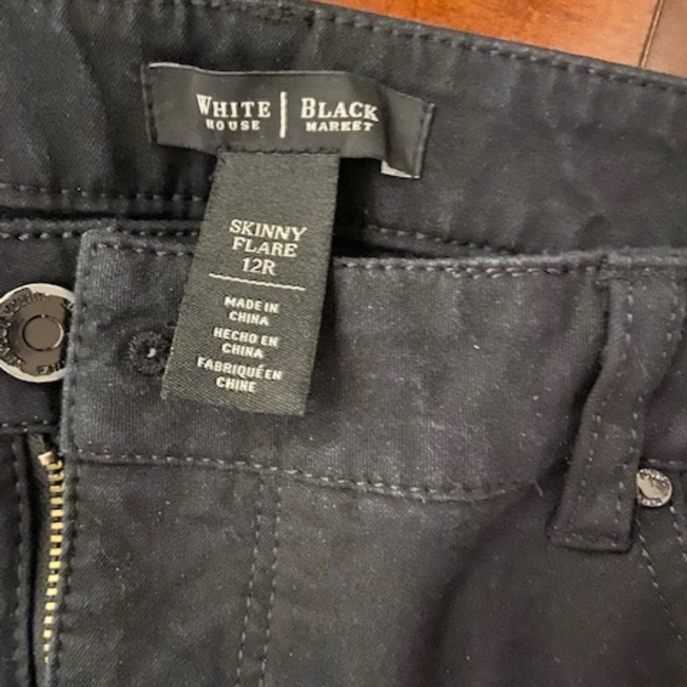 White House Black Markey Black Skinny Flare Jeans Size 12